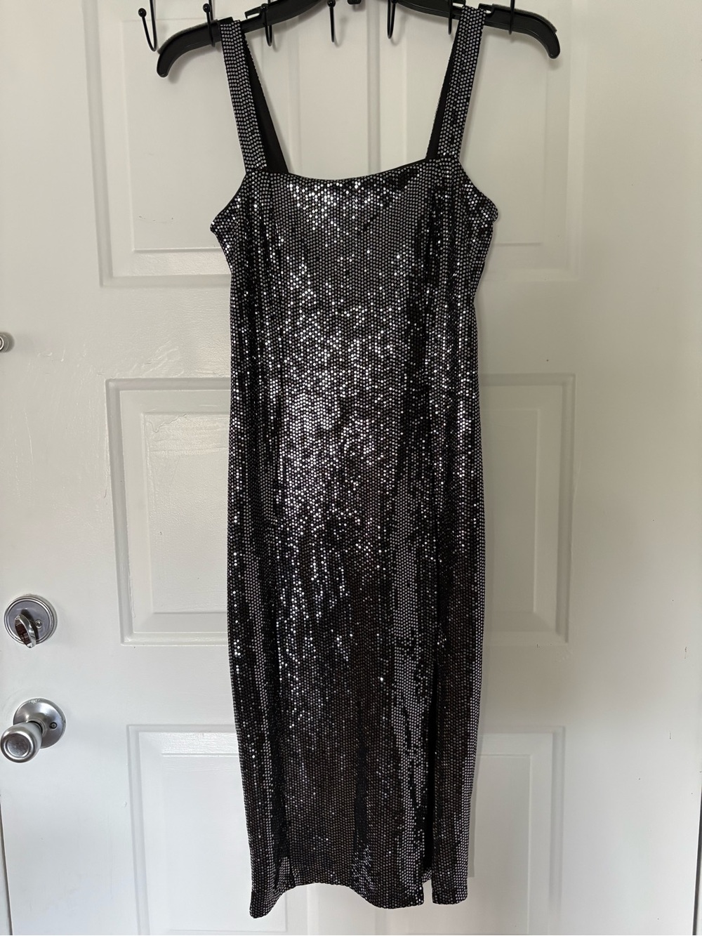 Forever 21 Black Sequin Midi Slip Dress